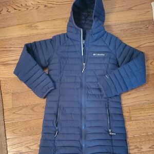 Columbia Girls Navy Omni-heat Quilted Hooded Jacket
